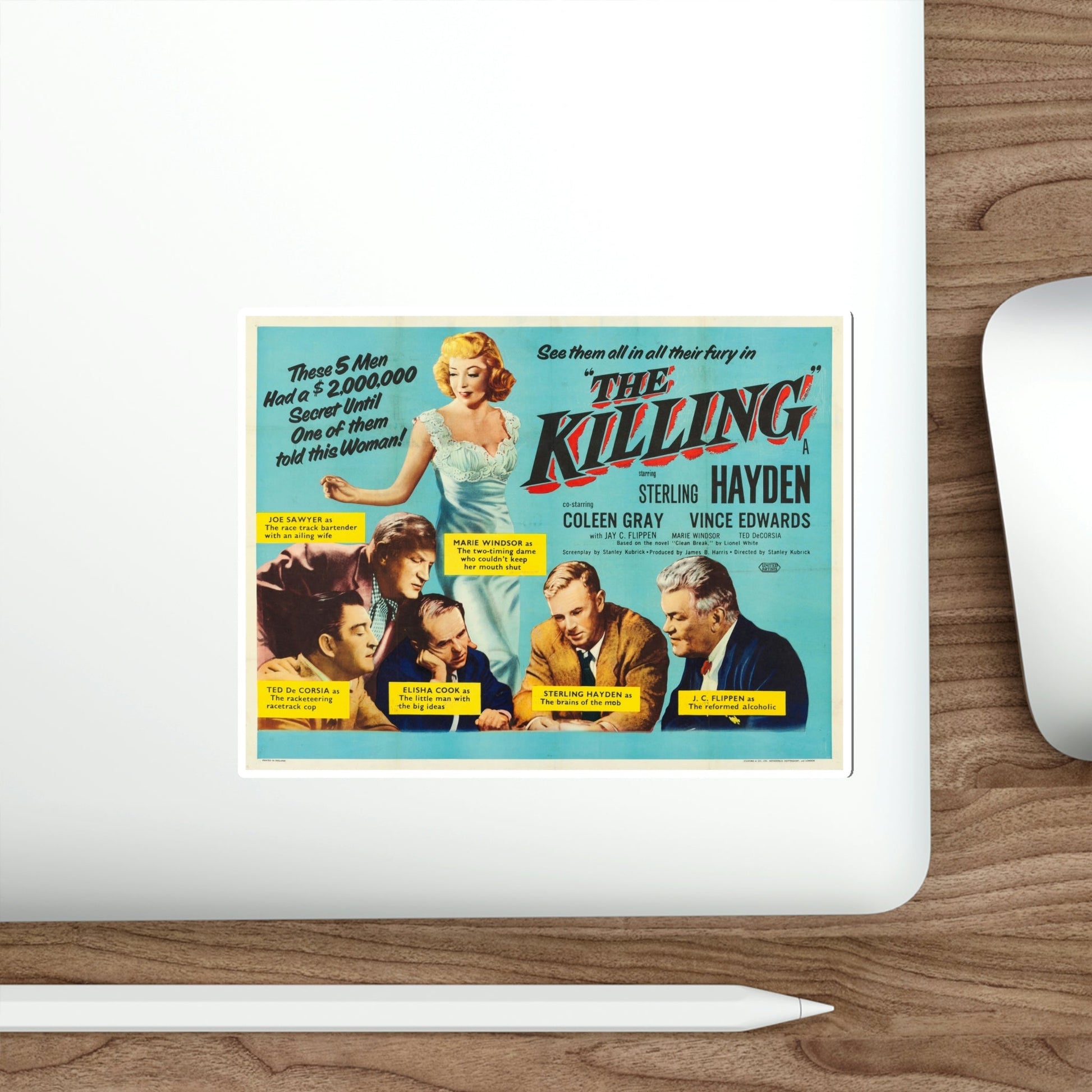 The Killing 1956 v2 Movie Poster STICKER Vinyl Die-Cut Decal-The Sticker Space
