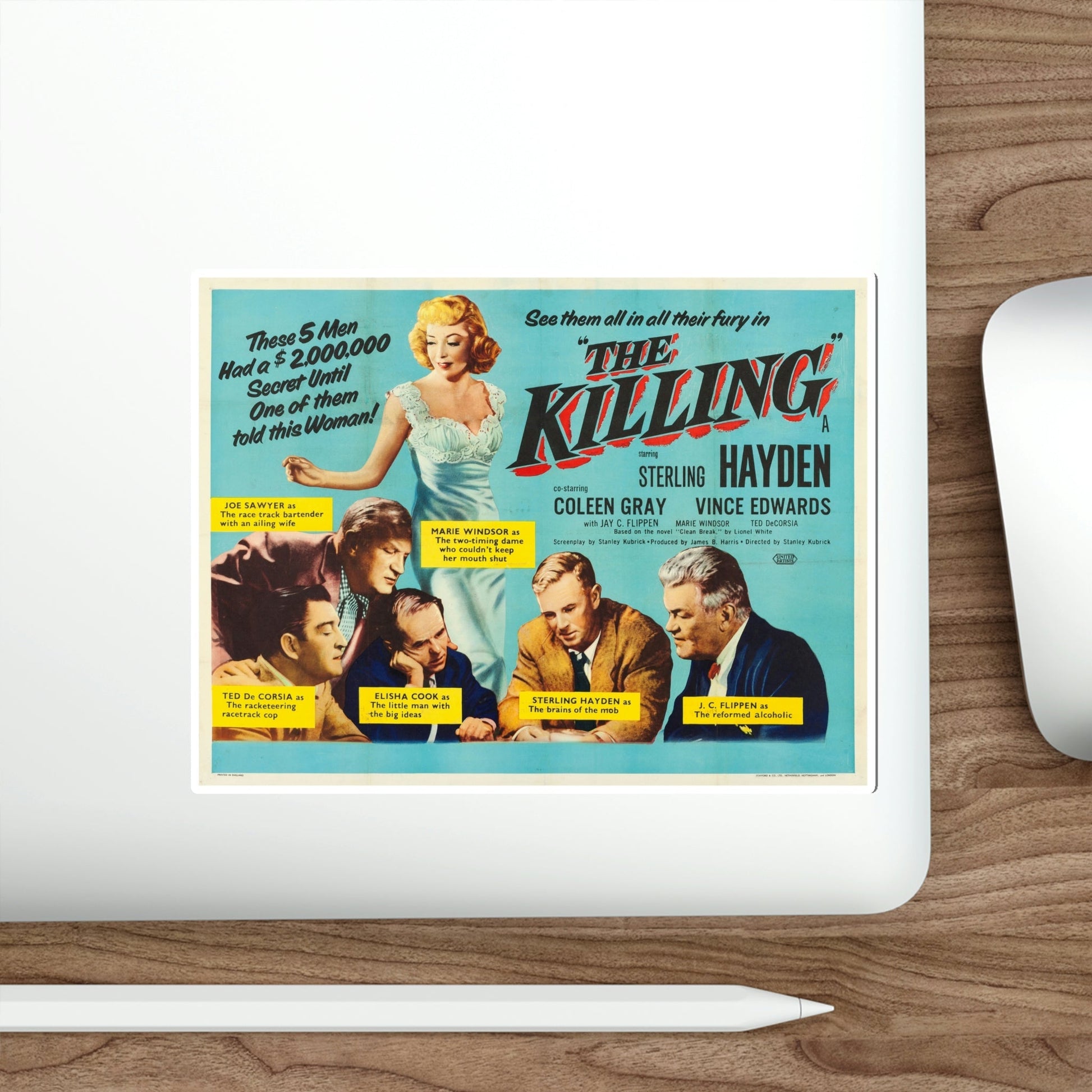 The Killing 1956 v2 Movie Poster STICKER Vinyl Die-Cut Decal-The Sticker Space