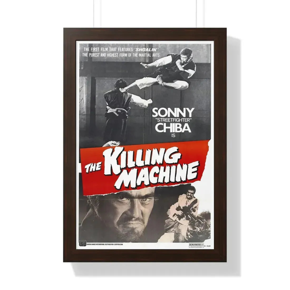 THE KILLING MACHINE 1975 - Framed Movie Poster 16″ x 24″ Walnut - The Sticker Space