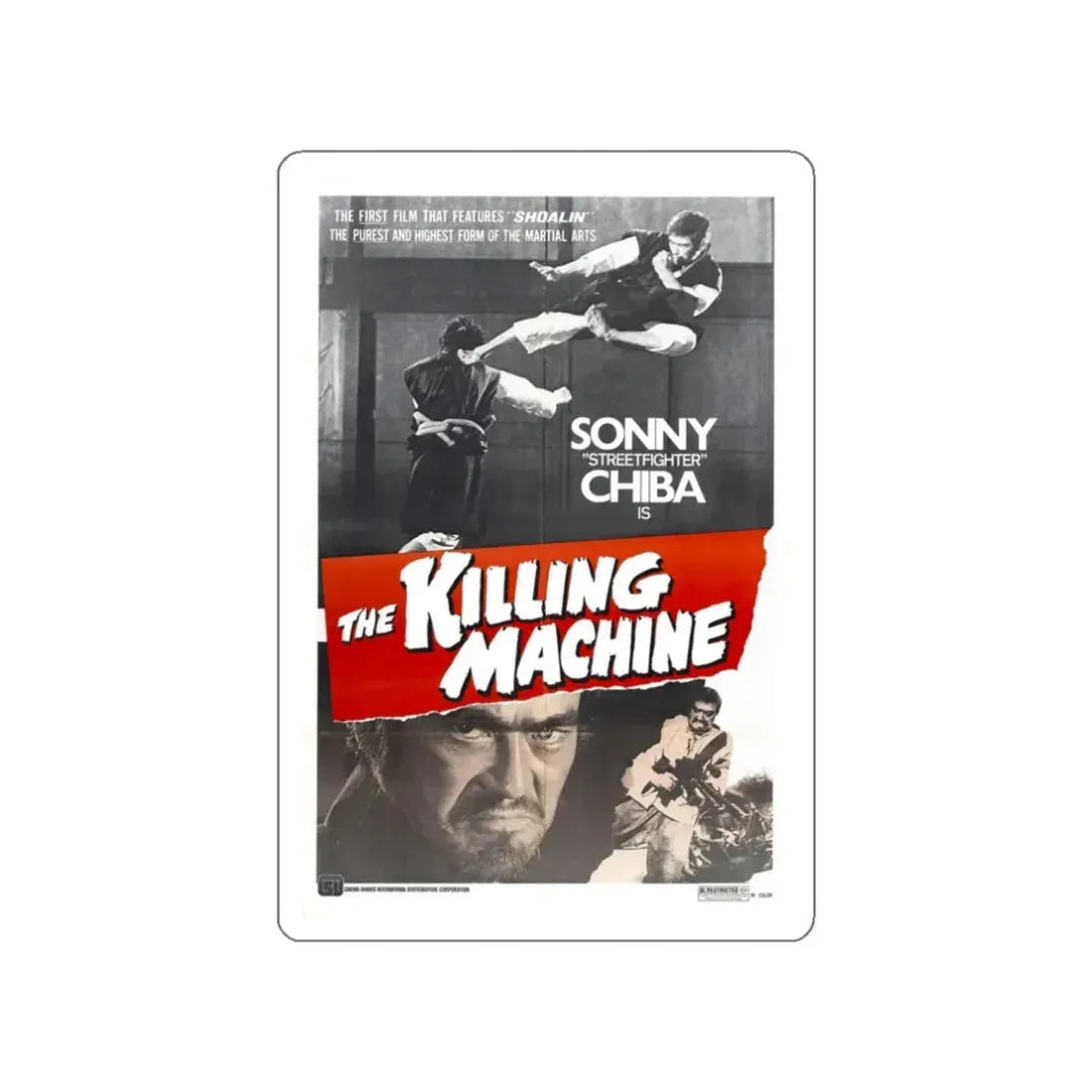 THE KILLING MACHINE 1975 Movie Poster STICKER Vinyl Die-Cut Decal 3 Inch - The Sticker Space