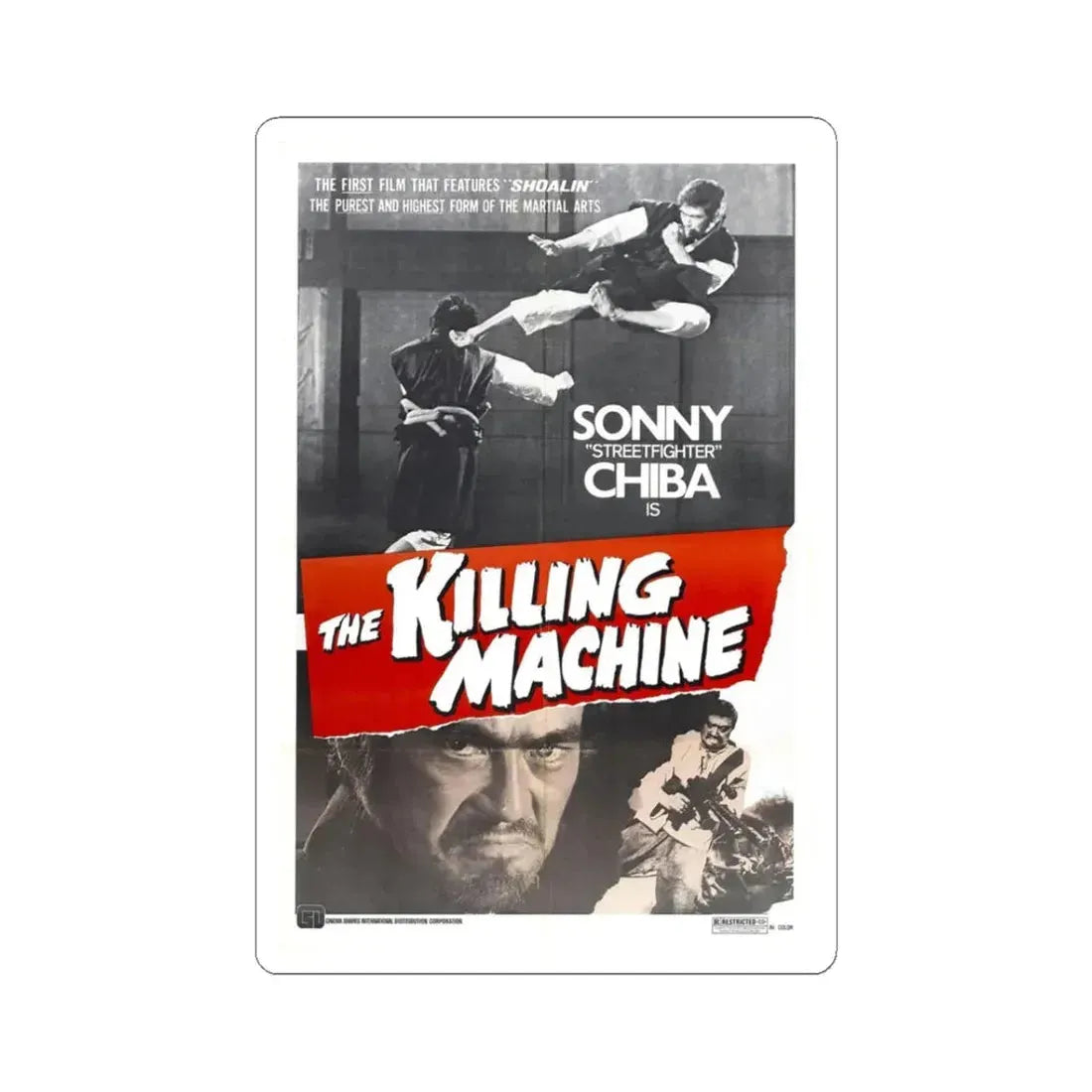 THE KILLING MACHINE 1975 Movie Poster - STICKER Vinyl Kiss-Cut Decal 3 Inch White - The Sticker Space