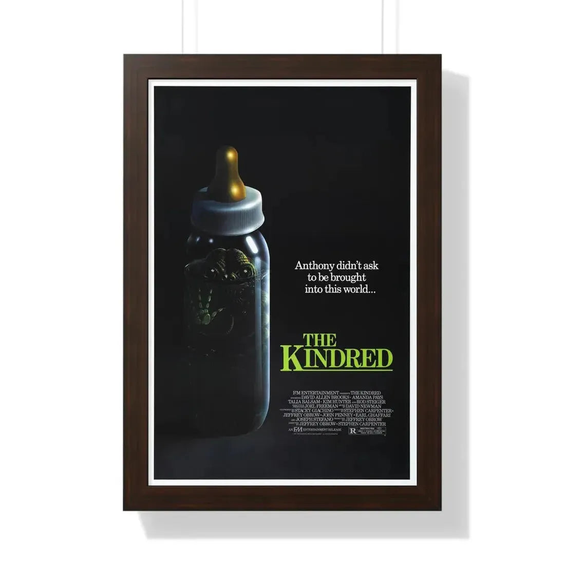 THE KINDRED 1987 - Framed Movie Poster 16″ x 24″ Walnut - The Sticker Space