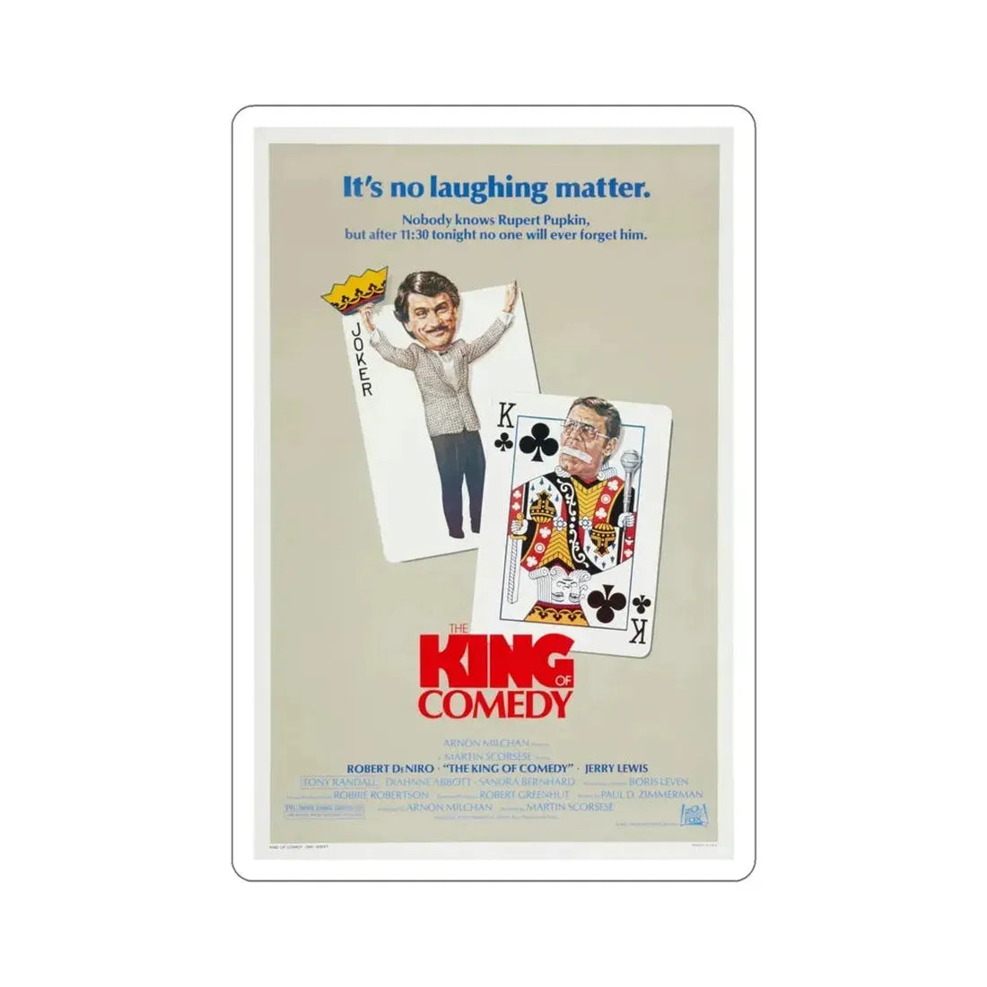 The King of Comedy 1983 Movie Poster STICKER Vinyl Die-Cut Decal 6 Inch - The Sticker Space