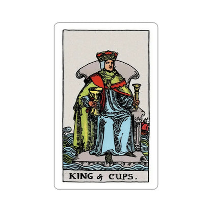 The King of Cups (Rider Waite Tarot Deck) STICKER Vinyl Die-Cut Decal 5 Inch - The Sticker Space
