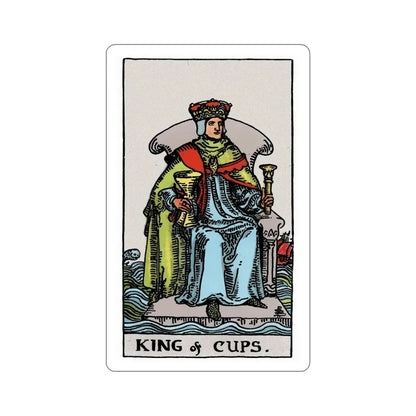 The King of Cups (Rider Waite Tarot Deck) STICKER Vinyl Die-Cut Decal 6 Inch - The Sticker Space