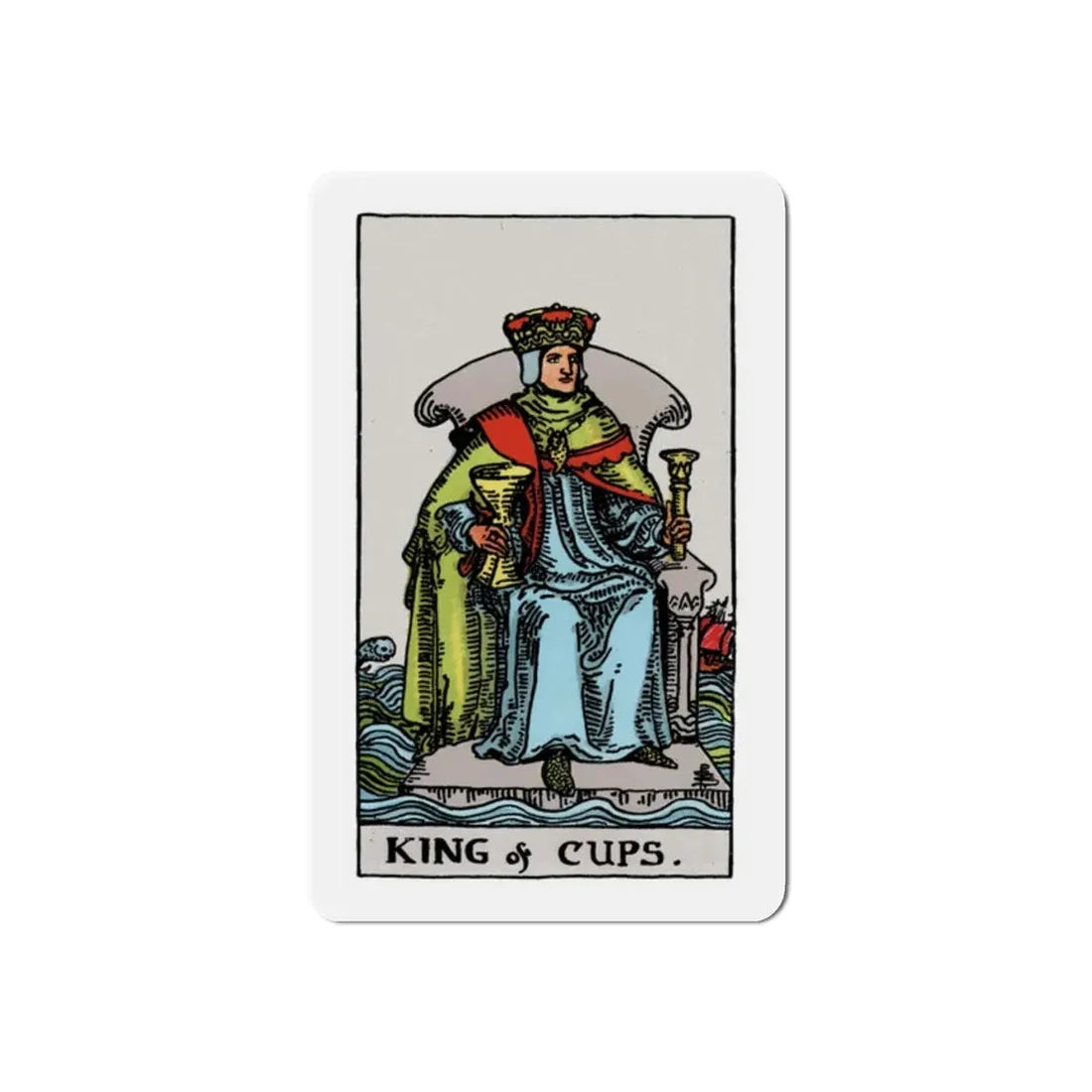 The King of Cups (Tarot Card) Refrigerator Magnet 2 Inch - The Sticker Space