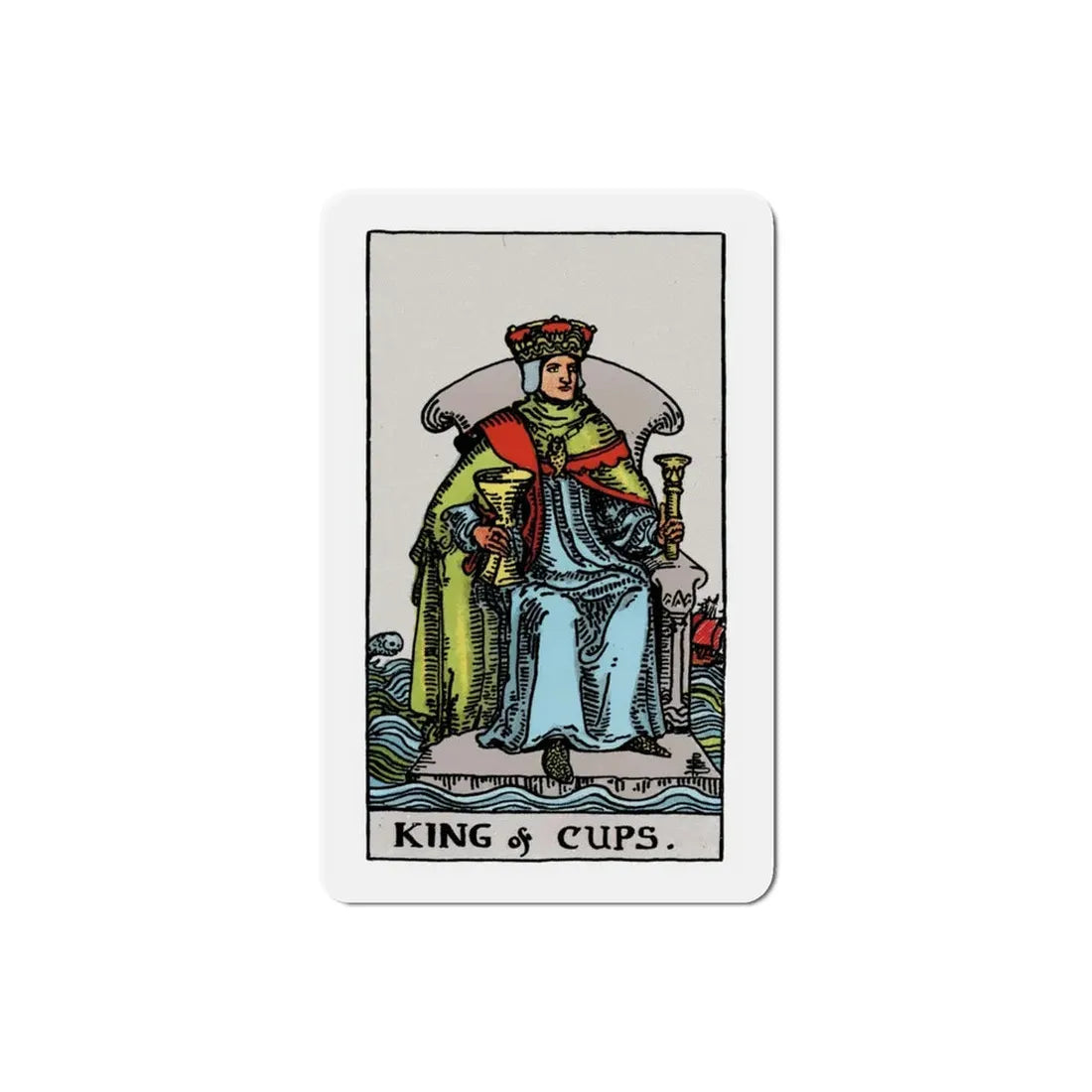 The King of Cups (Tarot Card) Refrigerator Magnet 3 Inch - The Sticker Space