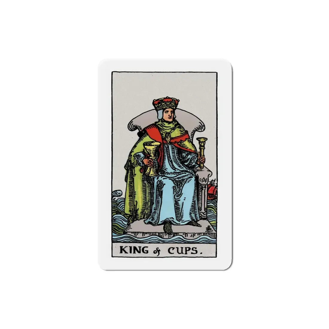 The King of Cups (Tarot Card) Refrigerator Magnet 4 Inch - The Sticker Space