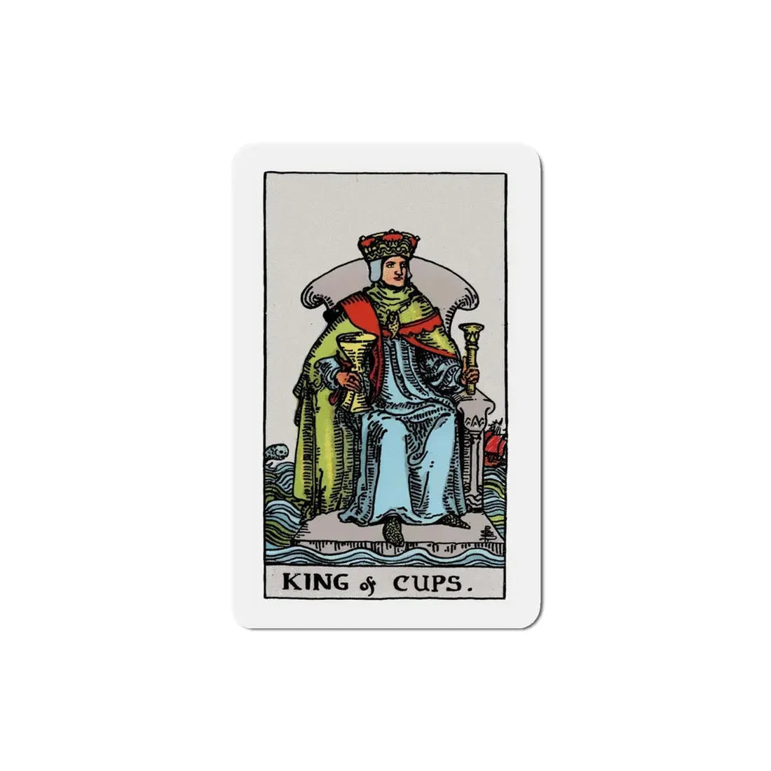 The King of Cups (Tarot Card) Refrigerator Magnet 5 Inch - The Sticker Space