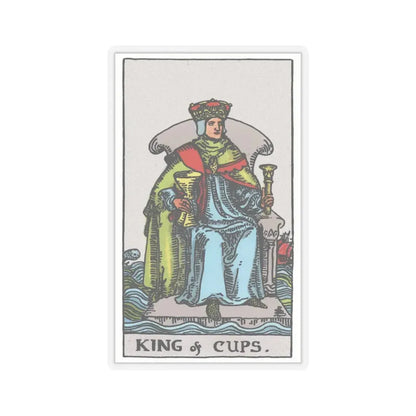 The King of Cups (Tarot Card) STICKER Vinyl Kiss-Cut Decal 6 Inch Transparent - The Sticker Space
