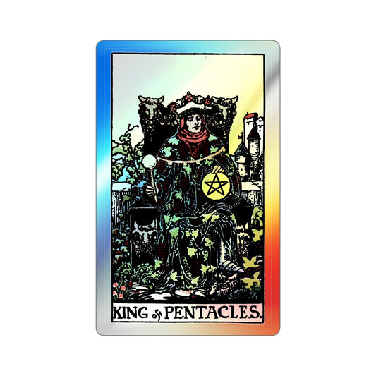 The King of Pentacles (Tarot Card) Holographic STICKER Die-Cut Vinyl Decal-6 Inch-The Sticker Space