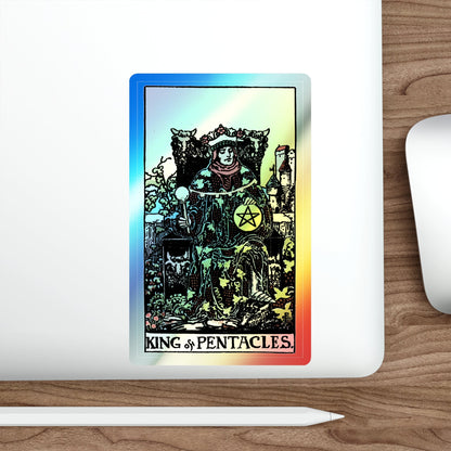 The King of Pentacles (Tarot Card) Holographic STICKER Die-Cut Vinyl Decal-The Sticker Space