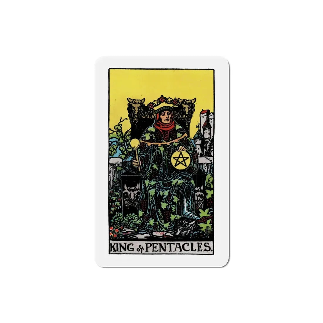 The King of Pentacles (Tarot Card) Refrigerator Magnet 3 Inch - The Sticker Space