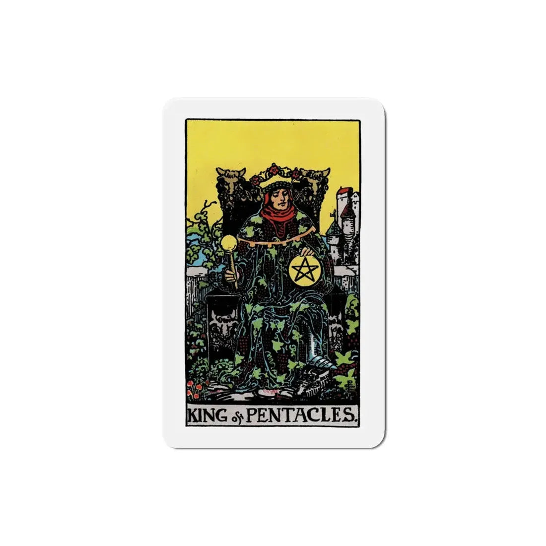 The King of Pentacles (Tarot Card) Refrigerator Magnet 4 Inch - The Sticker Space