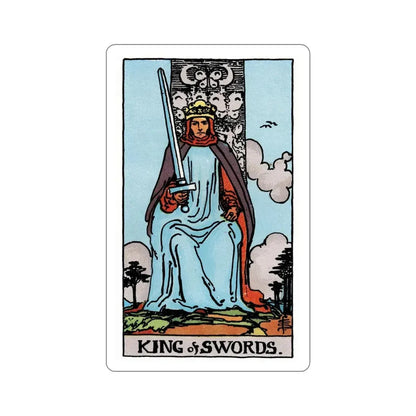 The King of Swords (Rider Waite Tarot Deck) STICKER Vinyl Die-Cut Decal 4 Inch - The Sticker Space