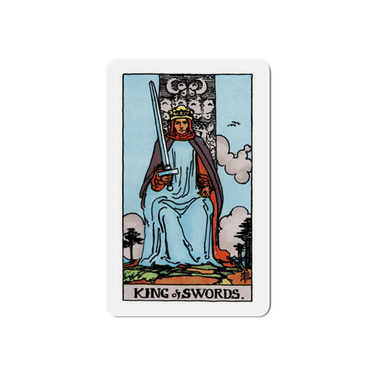 The King of Swords (Tarot Card) Die-Cut Magnet-2 Inch-The Sticker Space