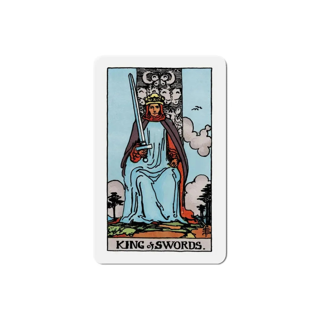 The King of Swords (Tarot Card) Refrigerator Magnet 3 Inch - The Sticker Space