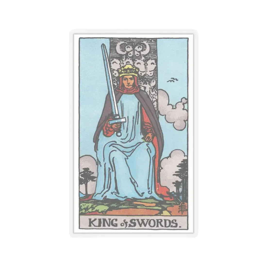 The King of Swords (Tarot Card) STICKER Vinyl Kiss-Cut Decal 4 Inch Transparent - The Sticker Space