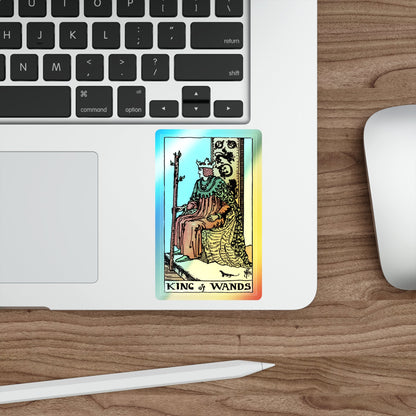 The King of Wands (Tarot Card) Holographic STICKER Die-Cut Vinyl Decal-The Sticker Space