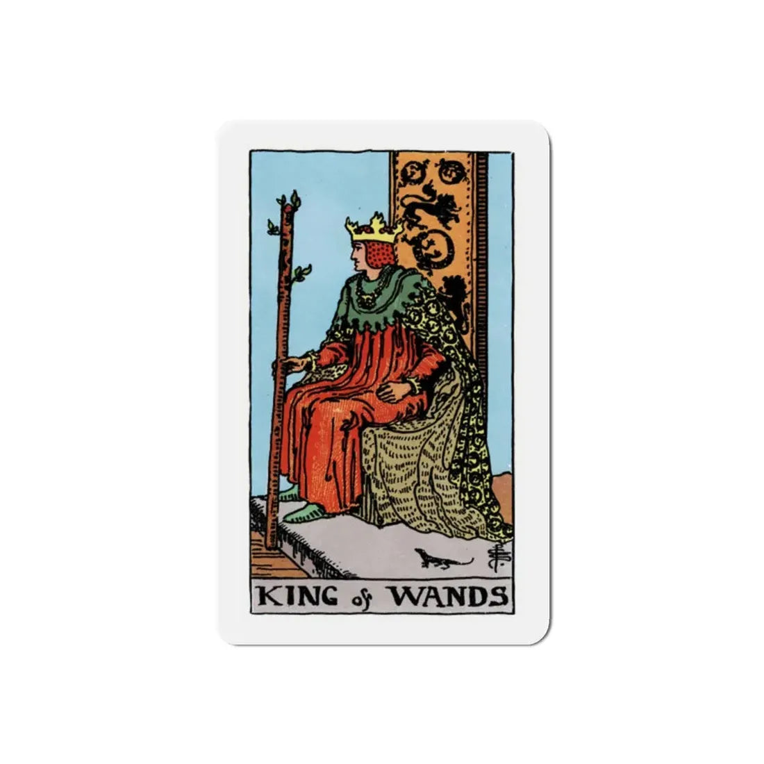 The King of Wands (Tarot Card) Refrigerator Magnet 2 Inch - The Sticker Space