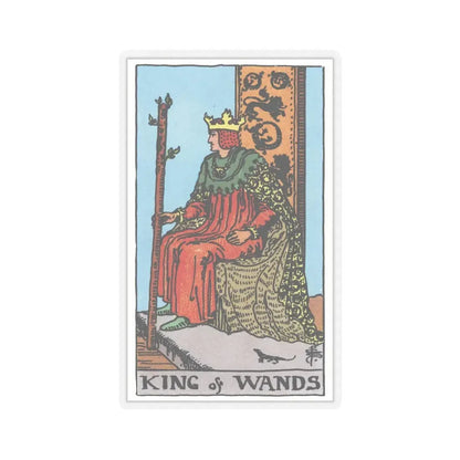 The King of Wands (Tarot Card) STICKER Vinyl Kiss-Cut Decal 4 Inch Transparent - The Sticker Space