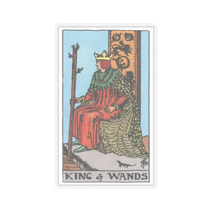 The King of Wands (Tarot Card) STICKER Vinyl Kiss-Cut Decal 6 Inch Transparent - The Sticker Space