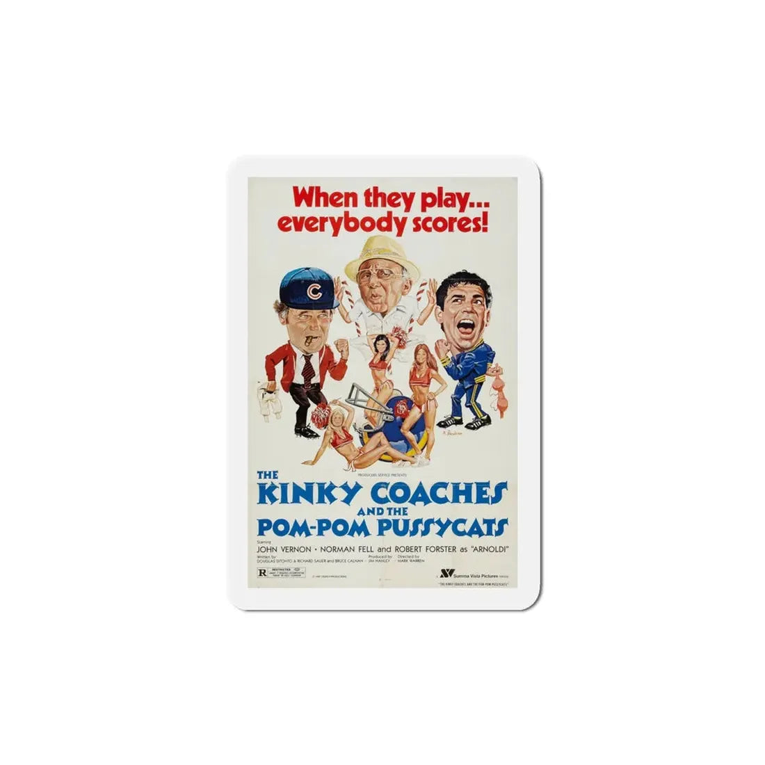 The Kinky Coaches and the Pom Pom Pussycats 1981 Movie Poster Refrigerator Magnet 5 Inch - The Sticker Space
