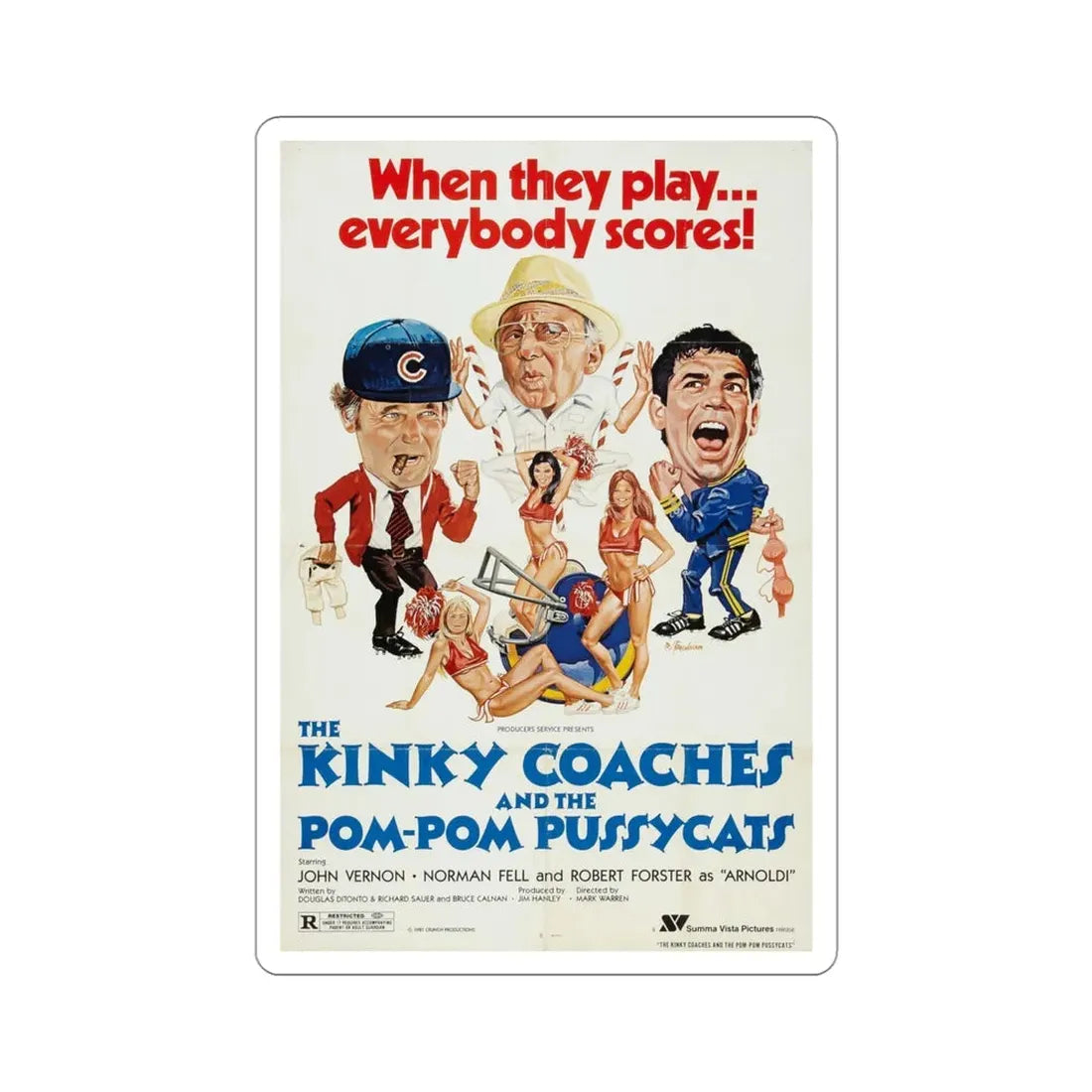 The Kinky Coaches and the Pom Pom Pussycats 1981 Movie Poster STICKER Vinyl Die-Cut Decal 4 Inch - The Sticker Space