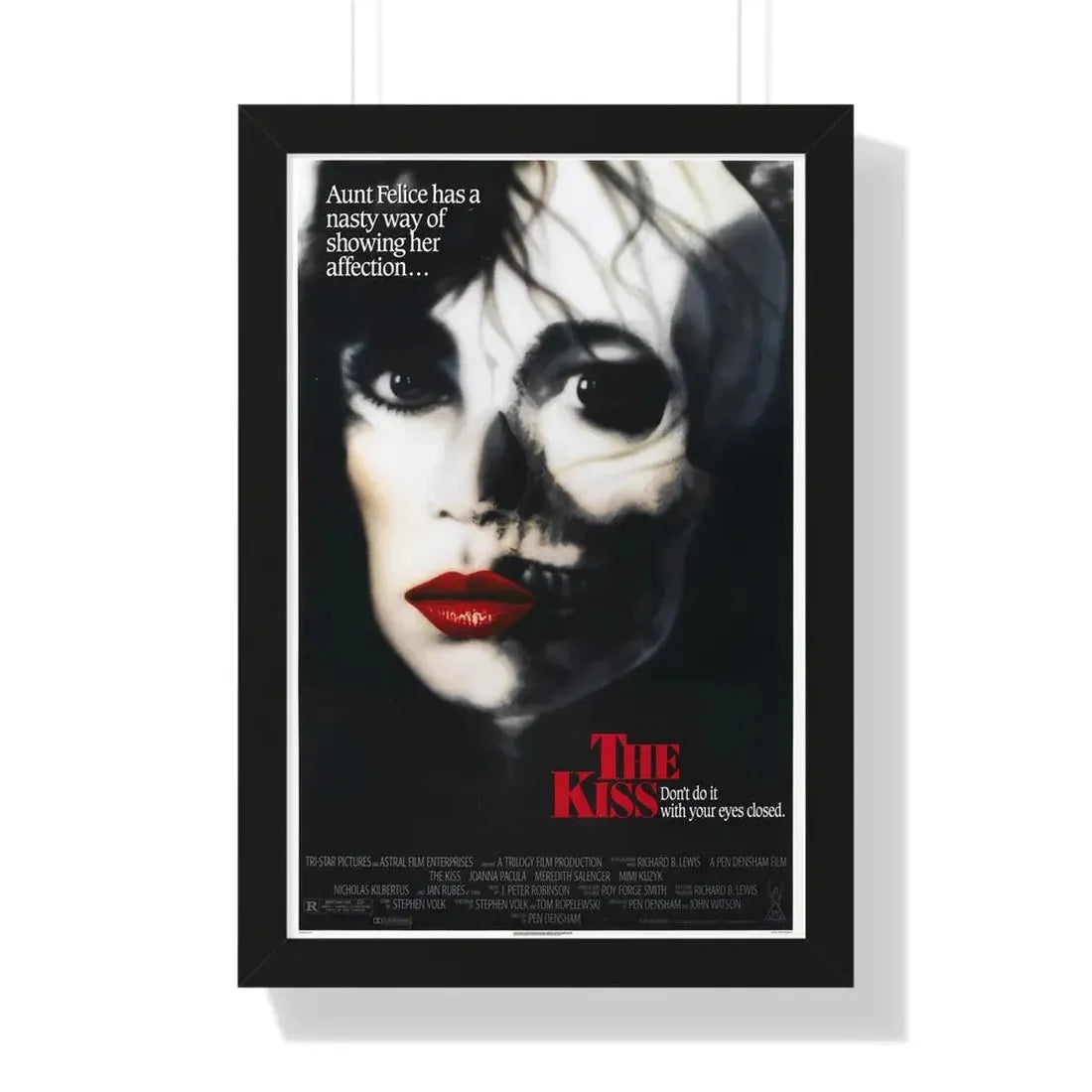THE KISS 1988 - Framed Movie Poster 16″ x 24″ Black - The Sticker Space