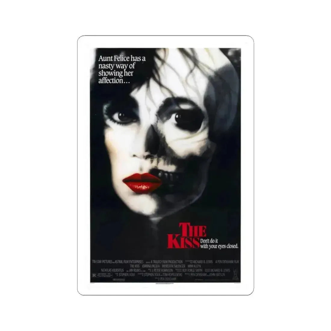 THE KISS 1988 Movie Poster - STICKER Vinyl Kiss-Cut Decal 2 Inch White - The Sticker Space