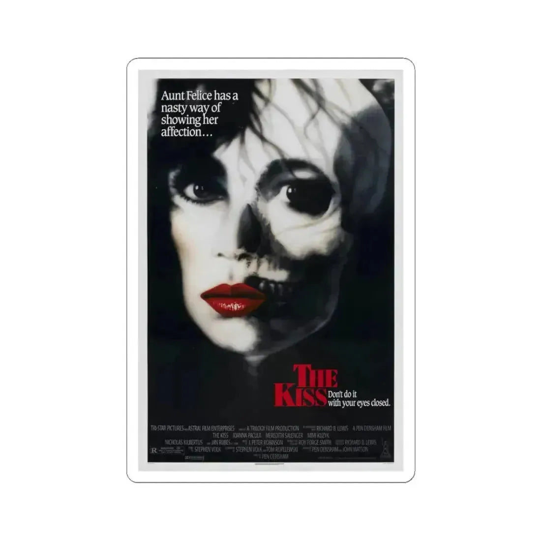 The Kiss 1988 Movie Poster - STICKER Vinyl Kiss-Cut Decal 3 Inch White - The Sticker Space