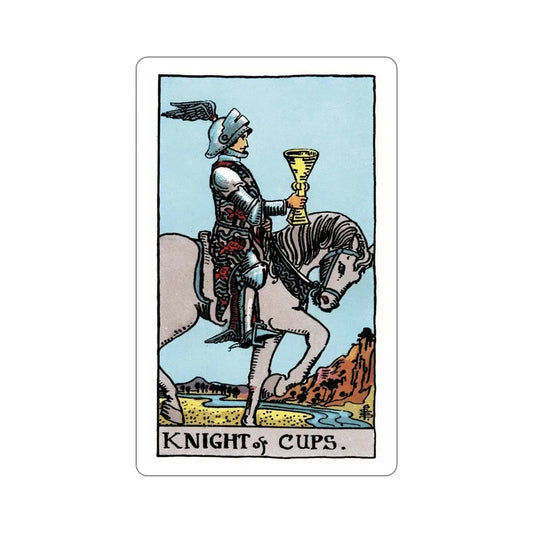 The Knight of Cups (Rider Waite Tarot Deck) STICKER Vinyl Die-Cut Decal 6 Inch - The Sticker Space