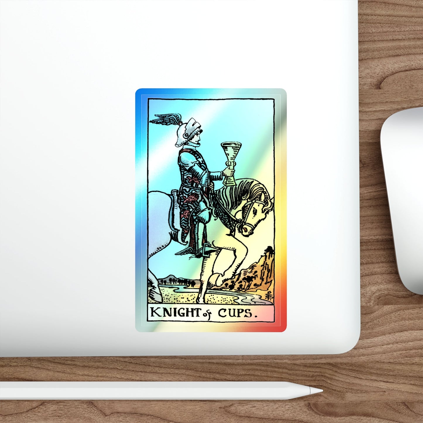 The Knight of Cups (Tarot Card) Holographic STICKER Die-Cut Vinyl Decal-The Sticker Space