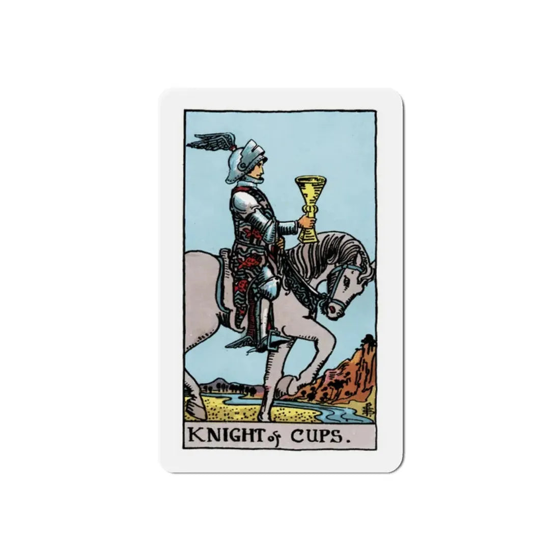 The Knight of Cups (Tarot Card) Refrigerator Magnet 2 Inch - The Sticker Space