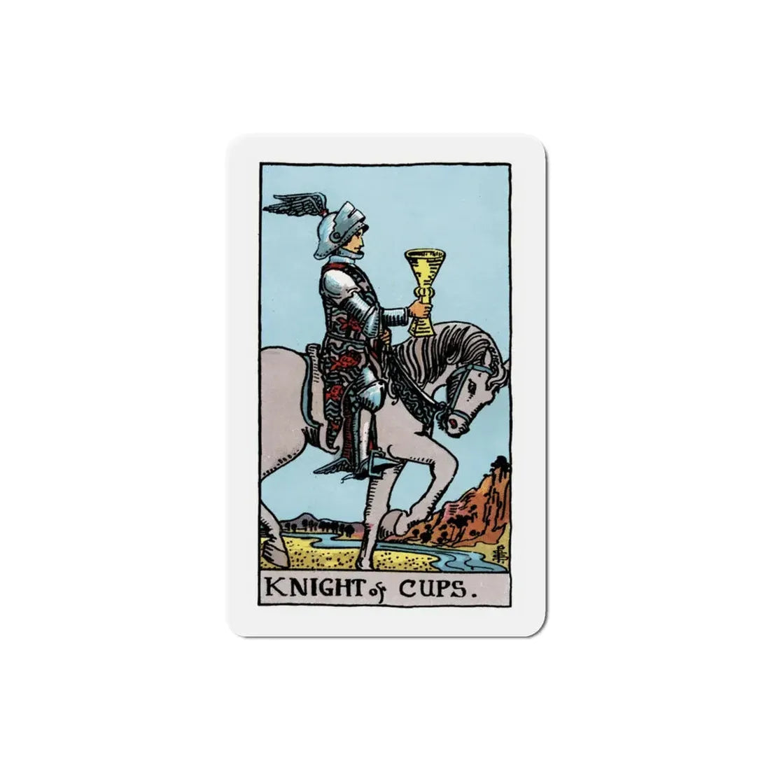 The Knight of Cups (Tarot Card) Refrigerator Magnet 3 Inch - The Sticker Space