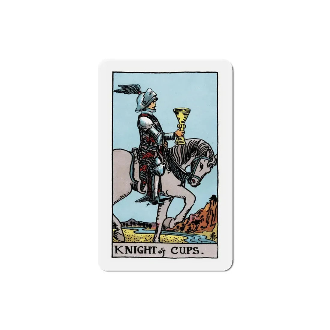 The Knight of Cups (Tarot Card) Refrigerator Magnet 4 Inch - The Sticker Space