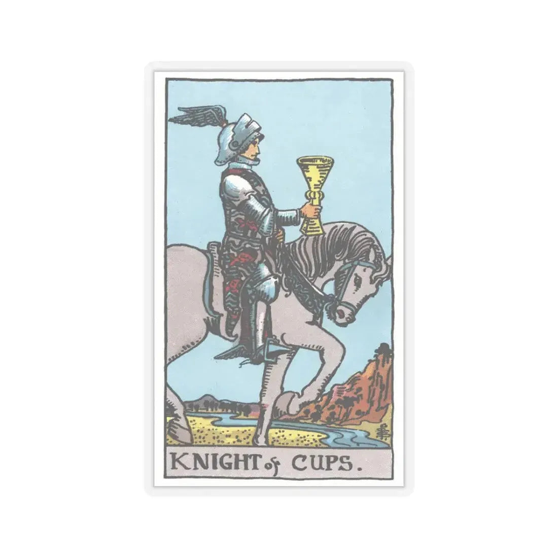The Knight of Cups (Tarot Card) STICKER Vinyl Kiss-Cut Decal 3 Inch Transparent - The Sticker Space