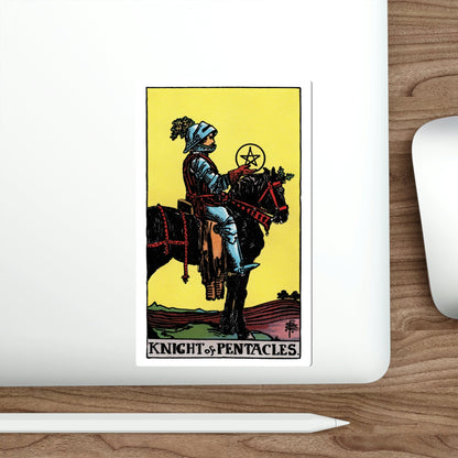 The Knight of Pentacles (Rider Waite Tarot Deck) STICKER Vinyl Die-Cut Decal-The Sticker Space