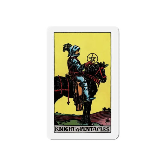 The Knight of Pentacles (Tarot Card) Refrigerator Magnet 2 Inch - The Sticker Space