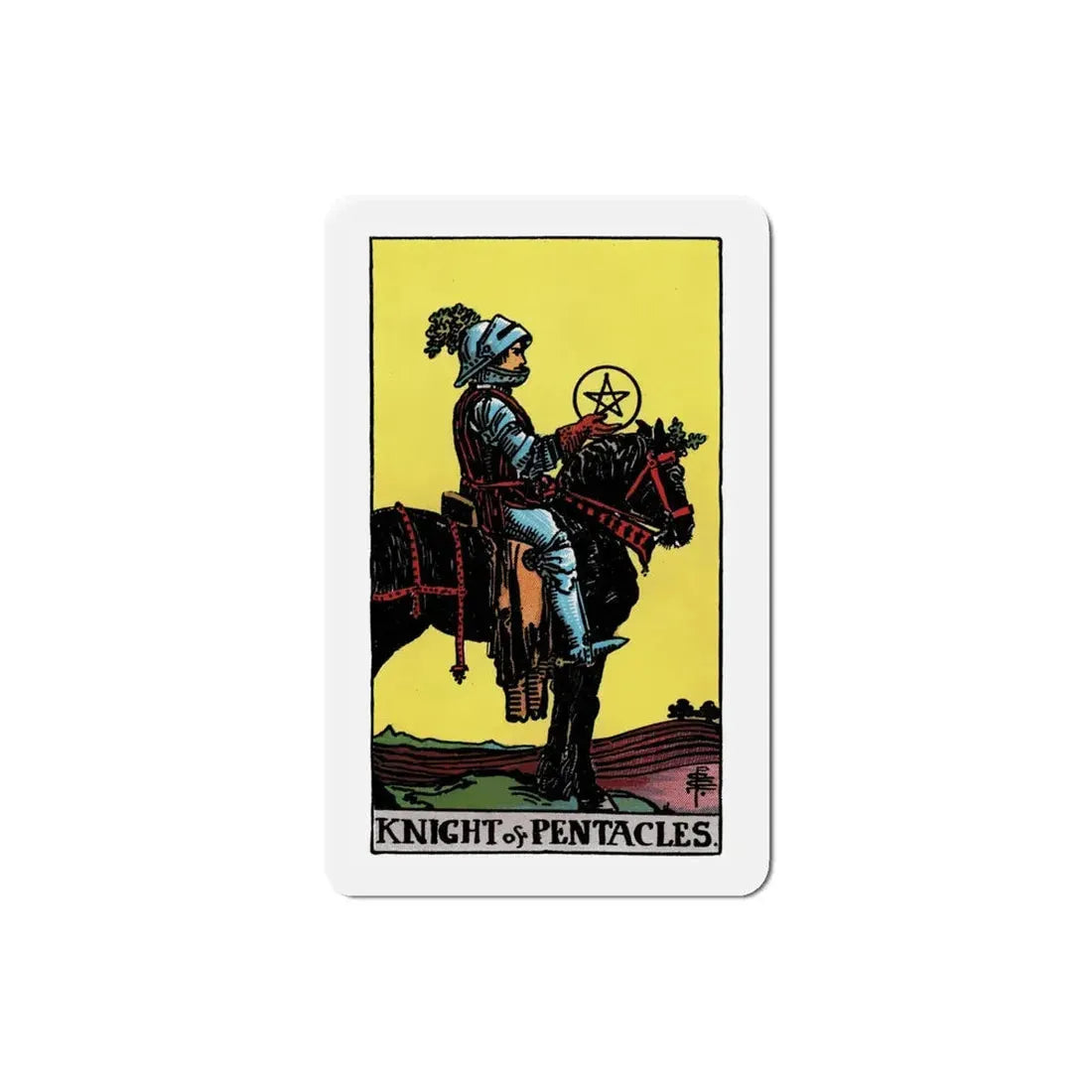 The Knight of Pentacles (Tarot Card) Refrigerator Magnet 4 Inch - The Sticker Space