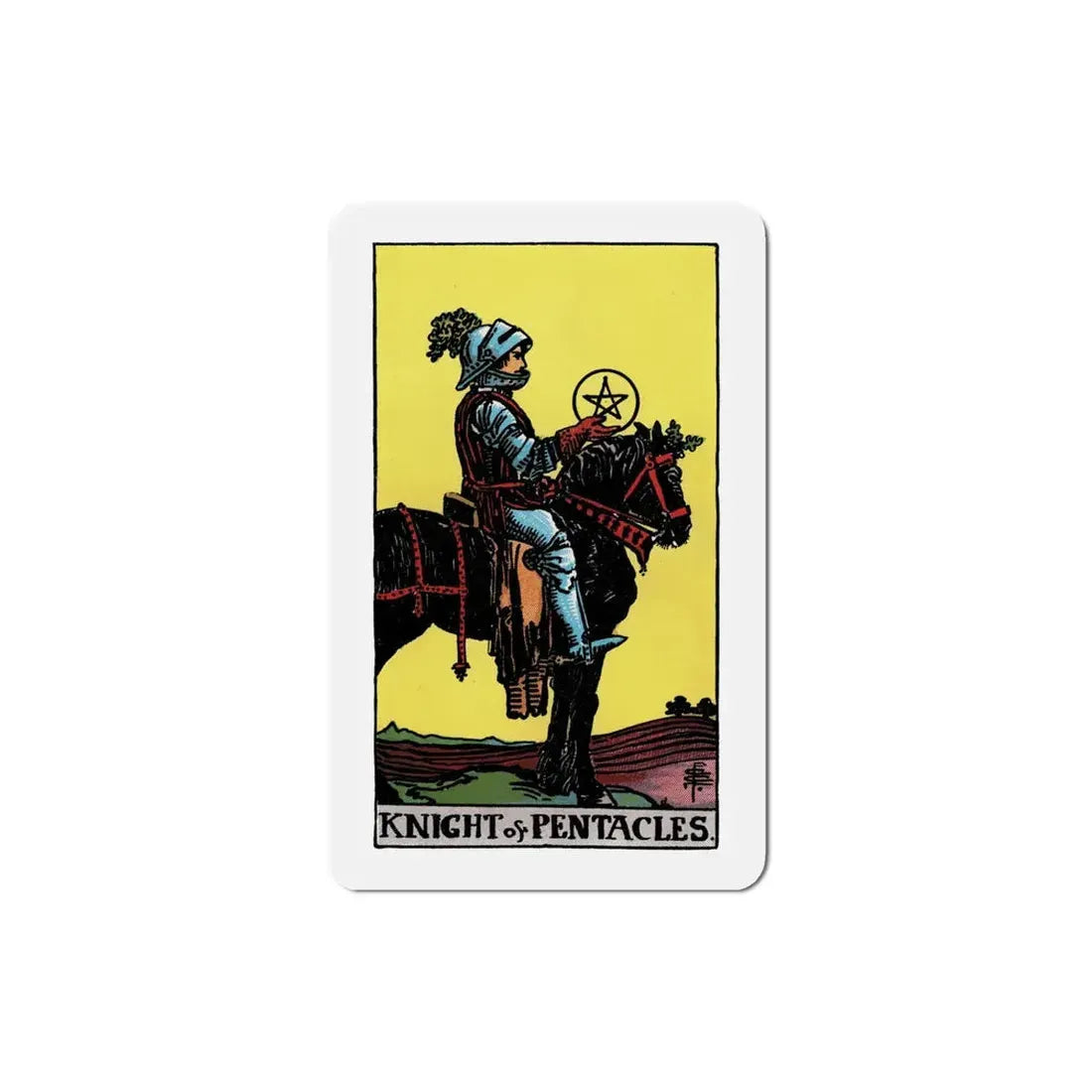 The Knight of Pentacles (Tarot Card) Refrigerator Magnet 5 Inch - The Sticker Space