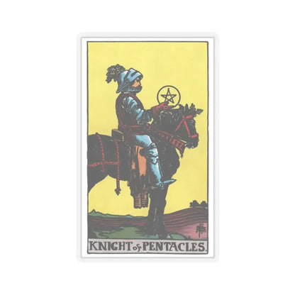 The Knight of Pentacles (Tarot Card) STICKER Vinyl Kiss-Cut Decal 2 Inch Transparent - The Sticker Space