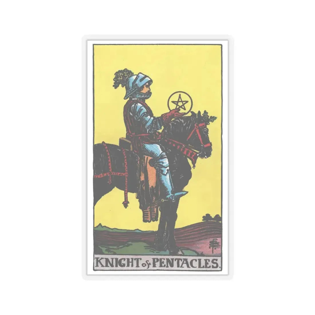 The Knight of Pentacles (Tarot Card) STICKER Vinyl Kiss-Cut Decal 4 Inch Transparent - The Sticker Space