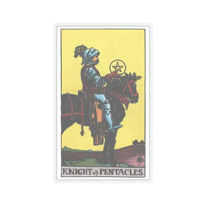 The Knight of Pentacles (Tarot Card) STICKER Vinyl Kiss-Cut Decal 4 Inch Transparent - The Sticker Space
