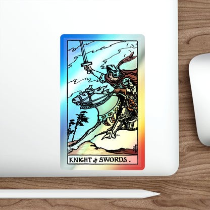 The Knight of Swords (Tarot Card) Holographic STICKER Die-Cut Vinyl Decal-The Sticker Space