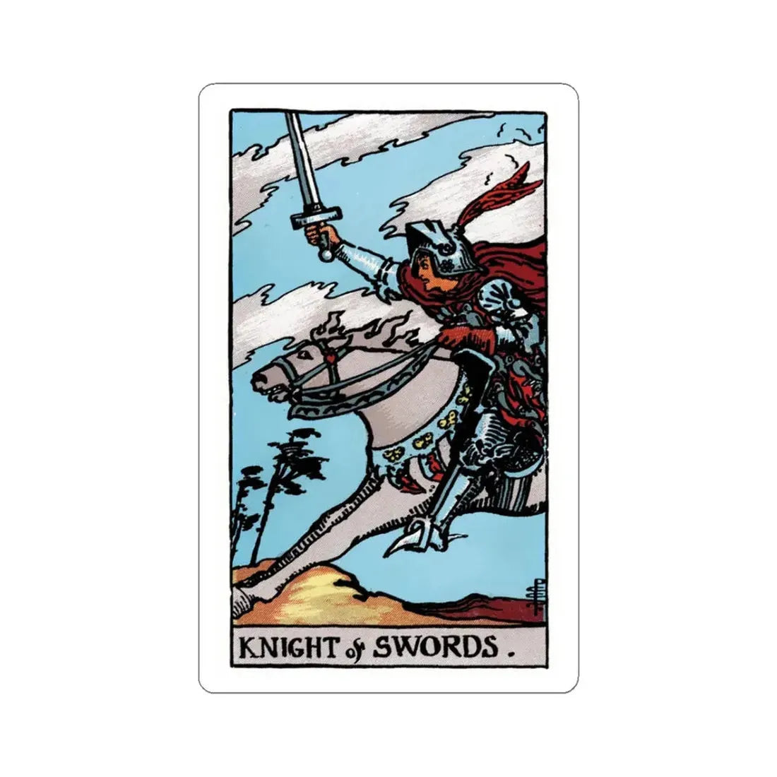 The Knight of Swords (Tarot Card) STICKER Vinyl Kiss-Cut Decal 3 Inch White - The Sticker Space