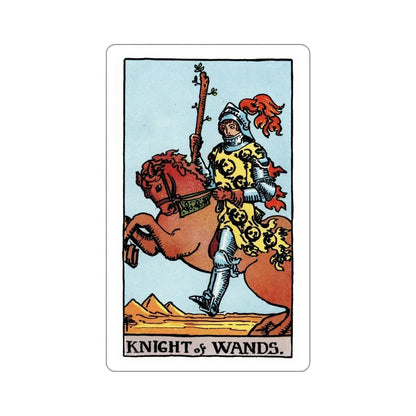 The Knight of Wands (Rider Waite Tarot Deck) STICKER Vinyl Die-Cut Decal 4 Inch - The Sticker Space