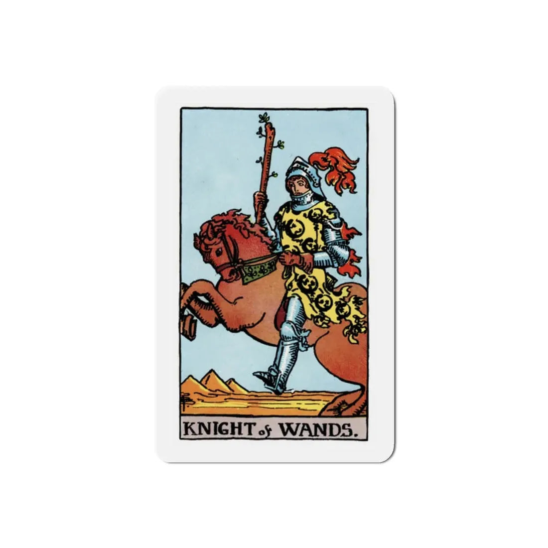 The Knight of Wands (Tarot Card) Refrigerator Magnet 2 Inch - The Sticker Space