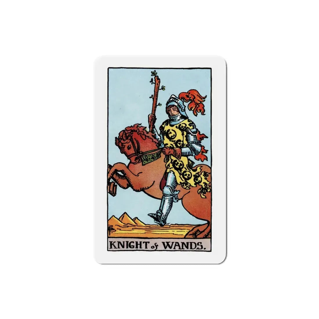 The Knight of Wands (Tarot Card) Refrigerator Magnet 3 Inch - The Sticker Space