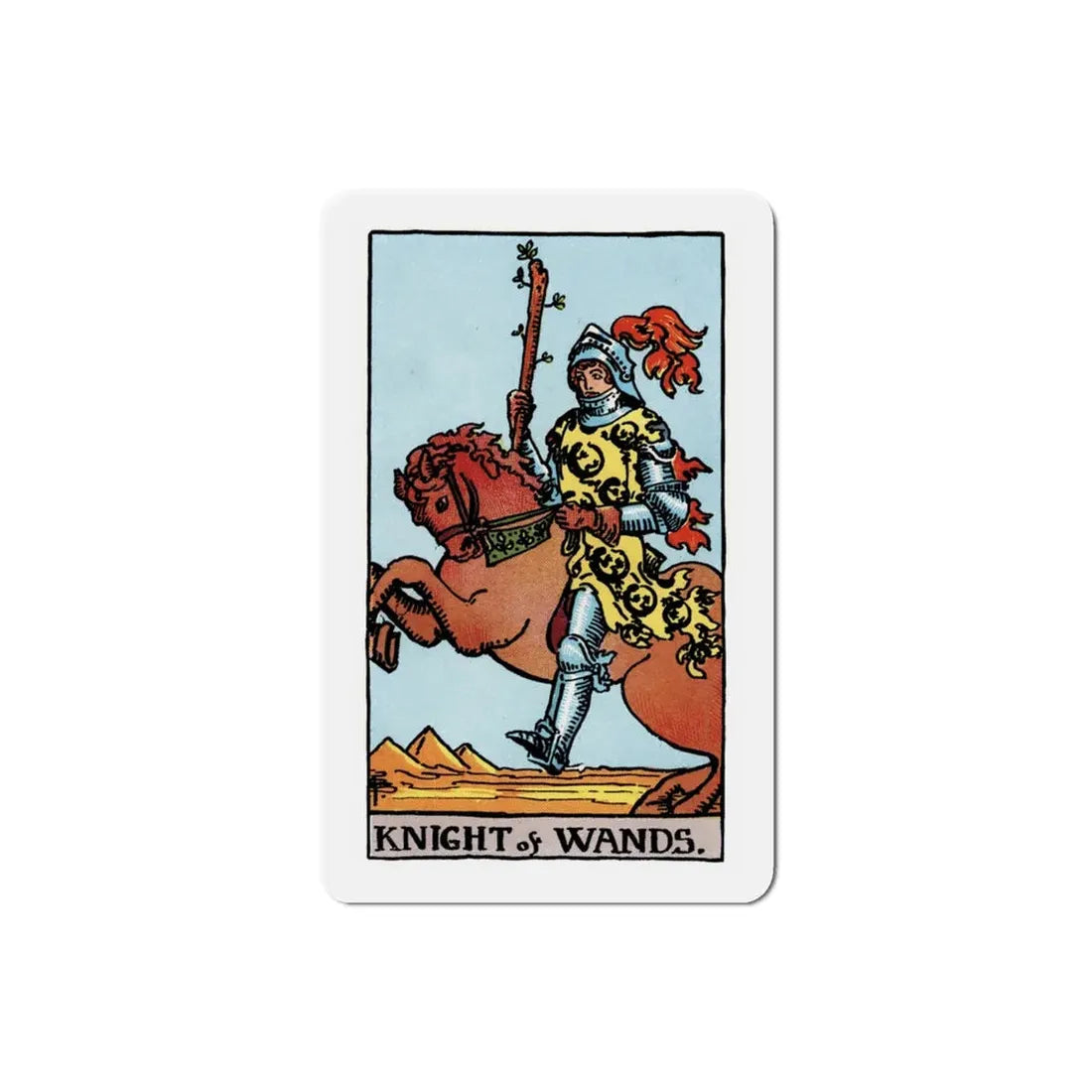 The Knight of Wands (Tarot Card) Refrigerator Magnet 3 Inch - The Sticker Space